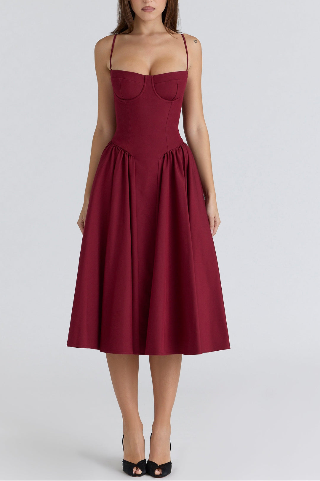 Hannah Midi Dress in Red