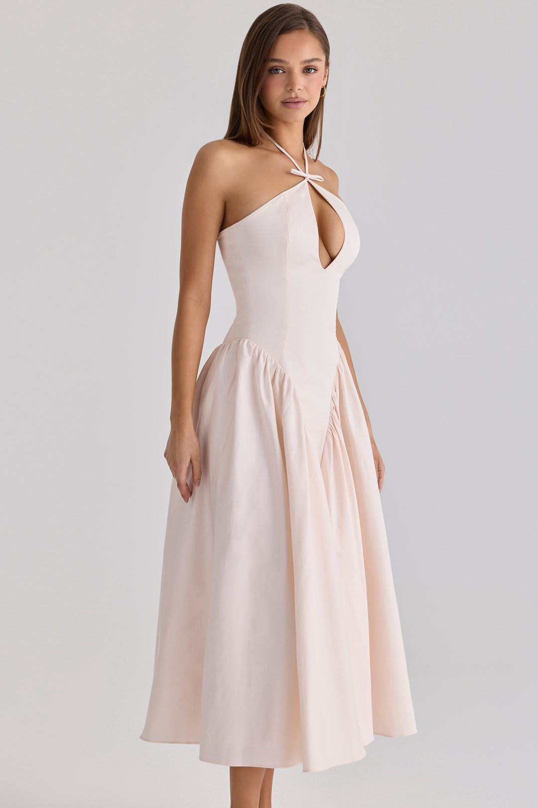 Aurora Keyhole Halter Midi dress