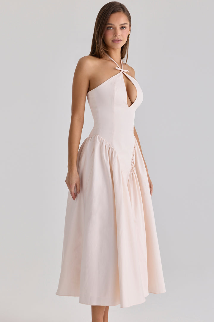 Aurora Keyhole Halter Midi dress