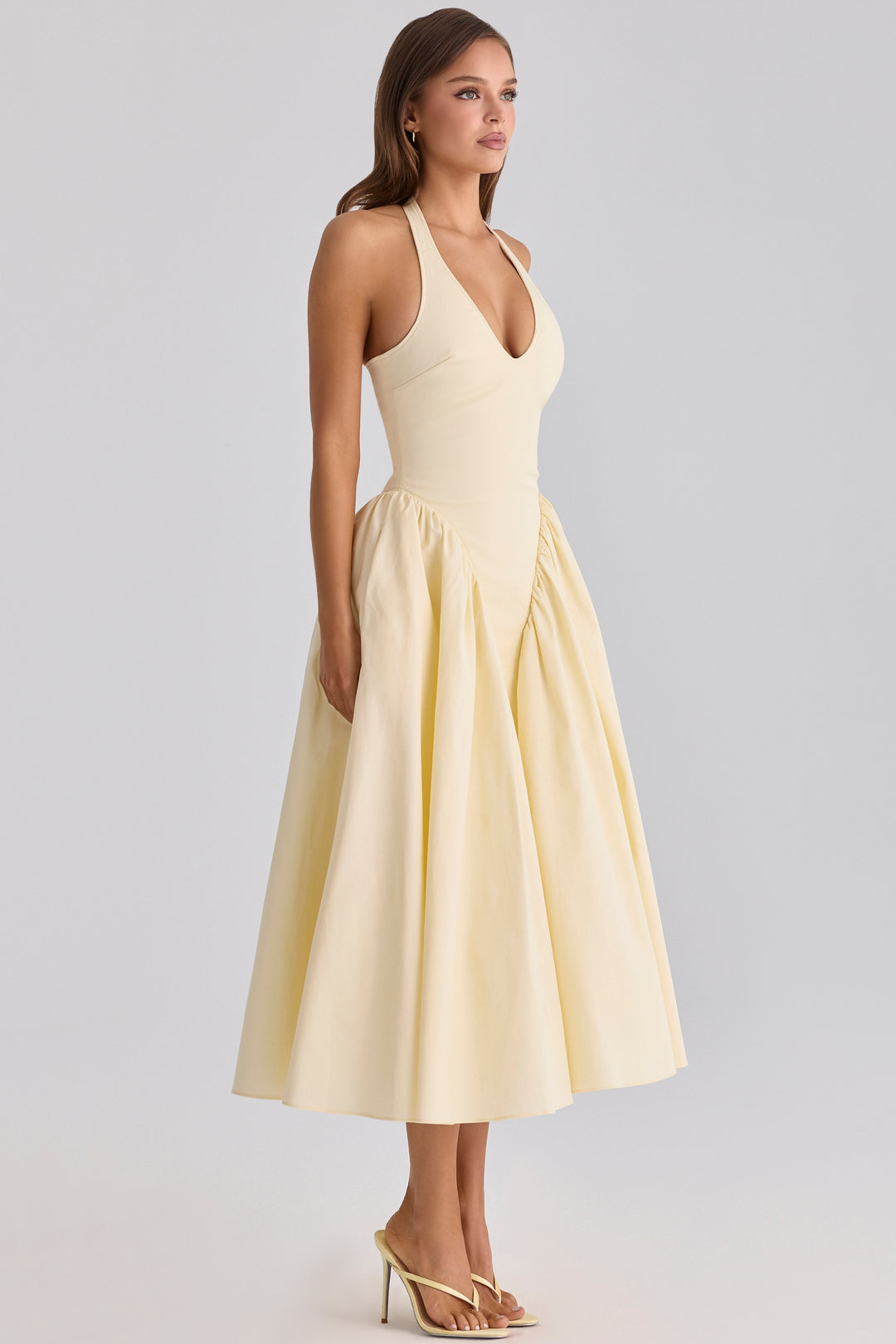 Alina Halter Flare Midi Dress