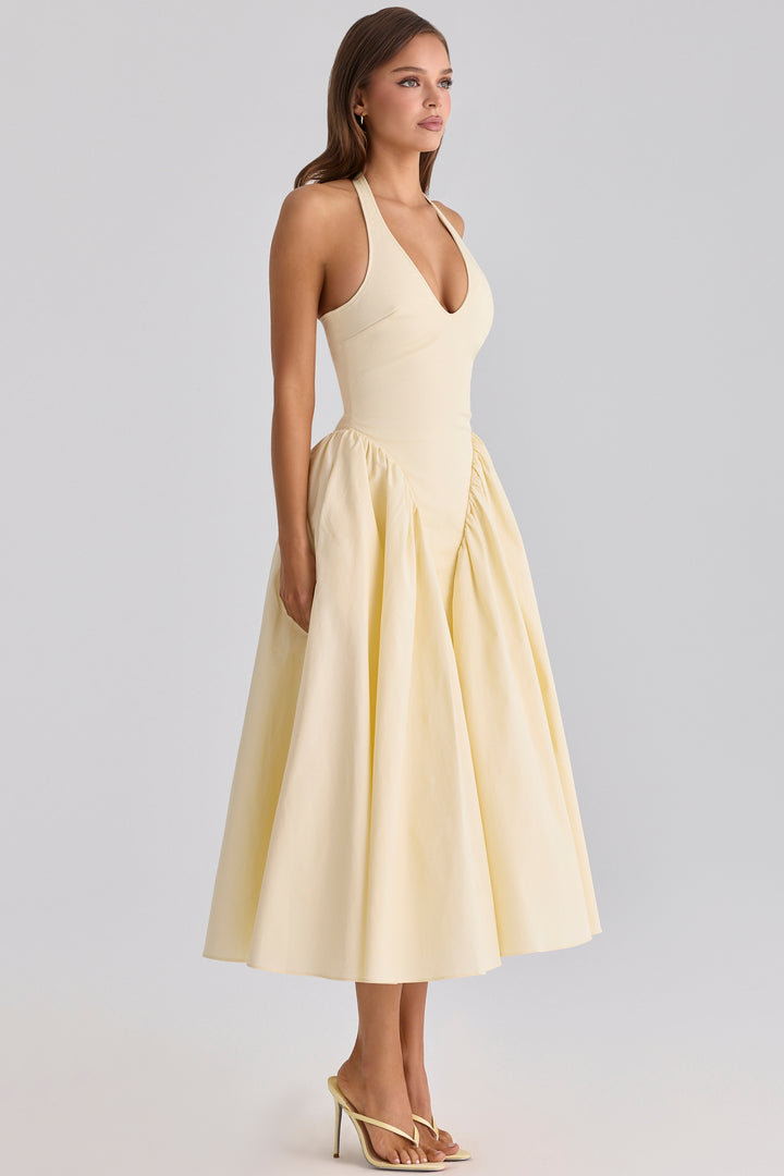 Alina Halter Flare Midi Dress