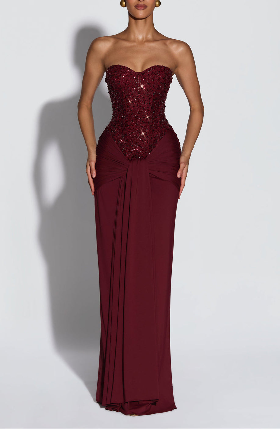 Velvet Flame Strapless Gown