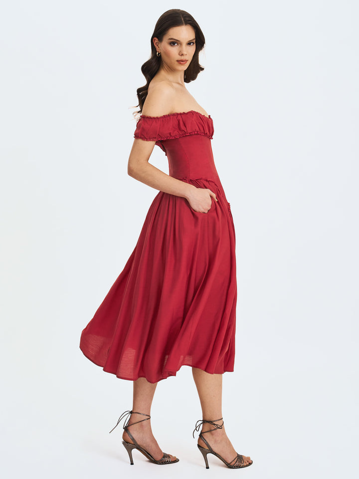 Country Darling Midi Flare Dress