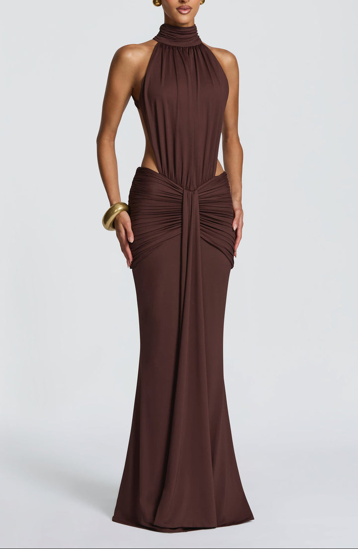 Isabella’s Mocha Muse Elegance Dress in Brown