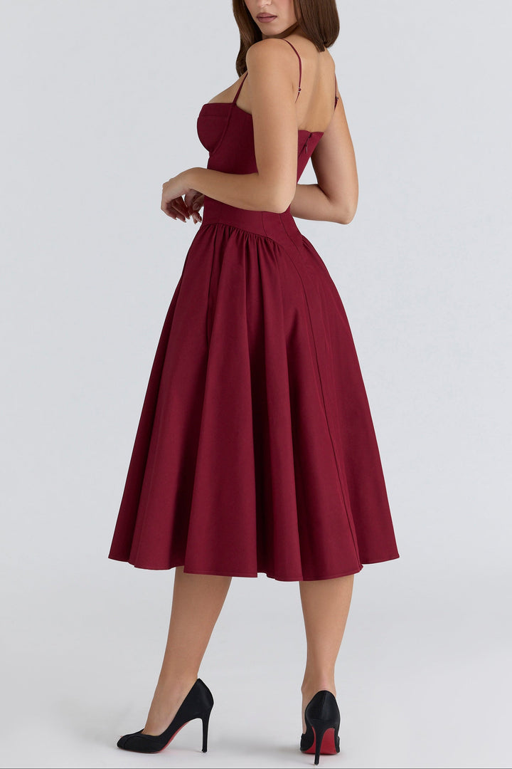 Hannah Midi Dress in Red