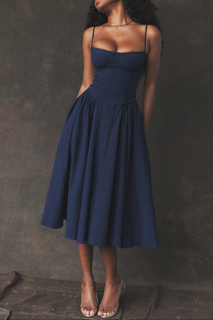 Hannah Midi Dress in Red