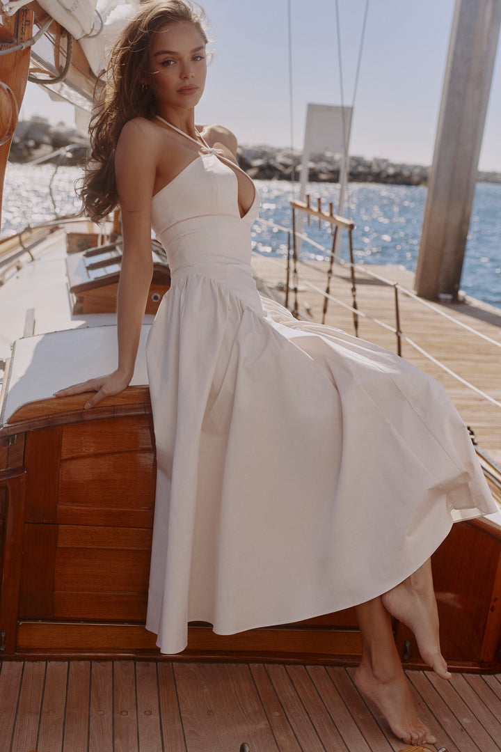 Aurora Keyhole Halter Midi dress