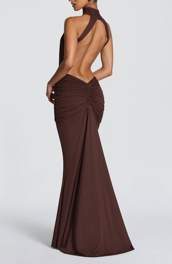 Isabella’s Mocha Muse Elegance Dress in Brown