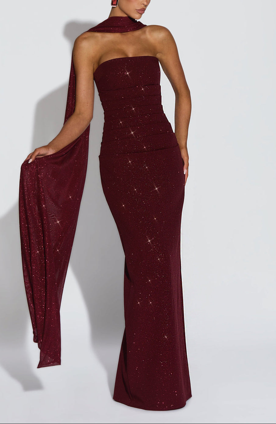 Pandora Maxi Dress in Wine