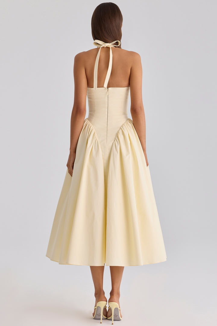 Alina Halter Flare Midi Dress