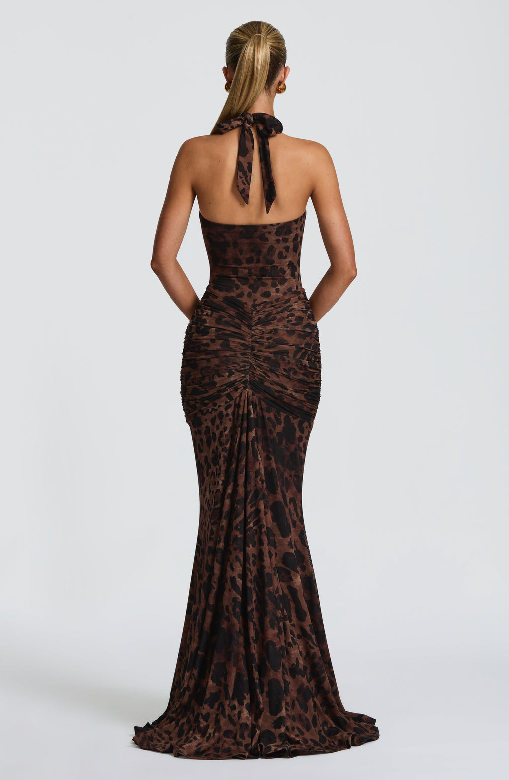 Zahara Leopard Plunge Gown
