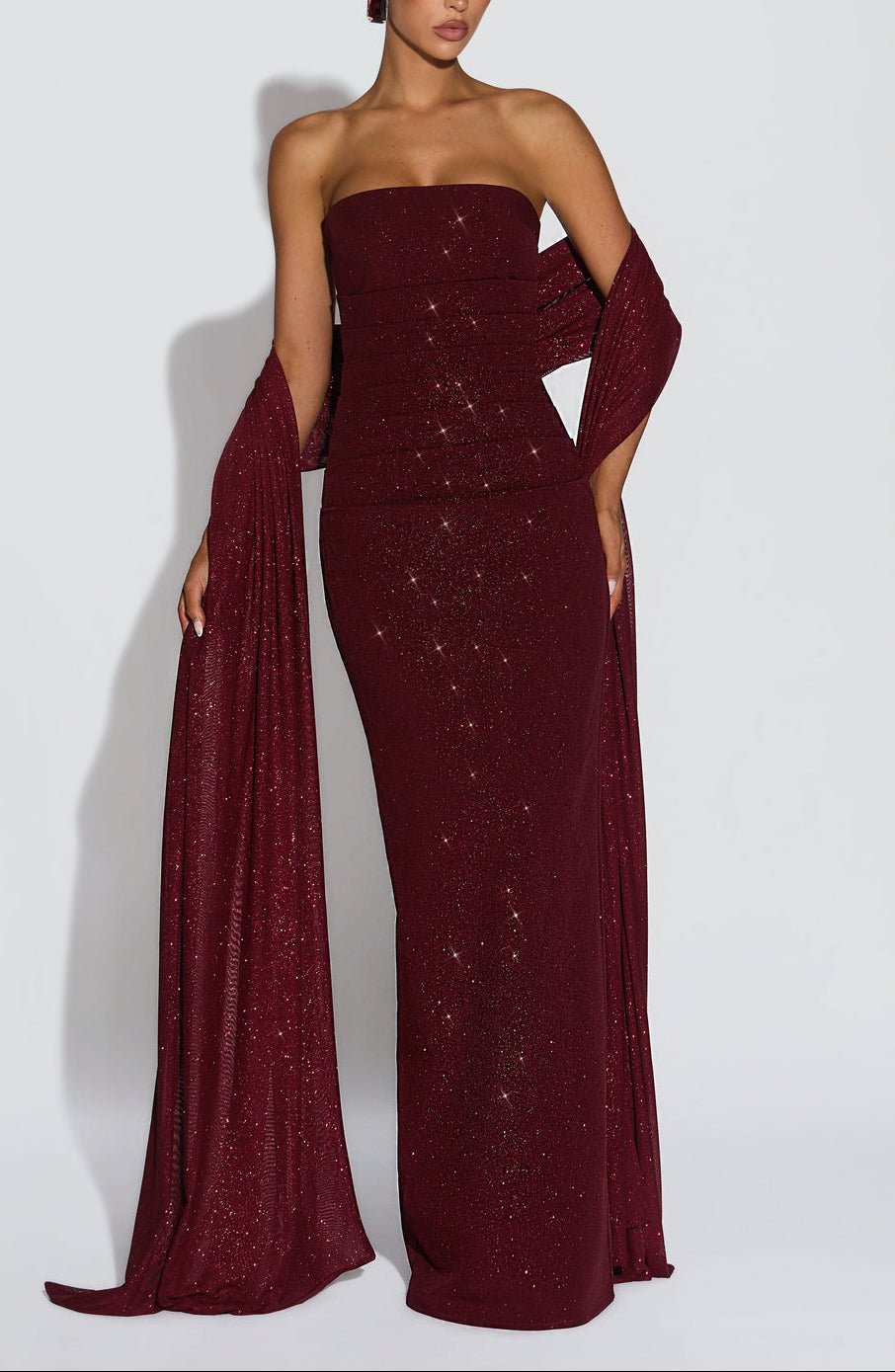 Pandora Maxi Dress in Wine