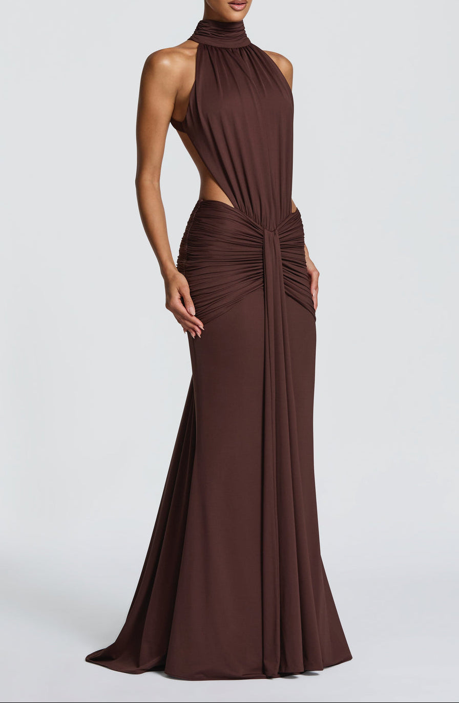 Isabella’s Mocha Muse Elegance Dress in Brown