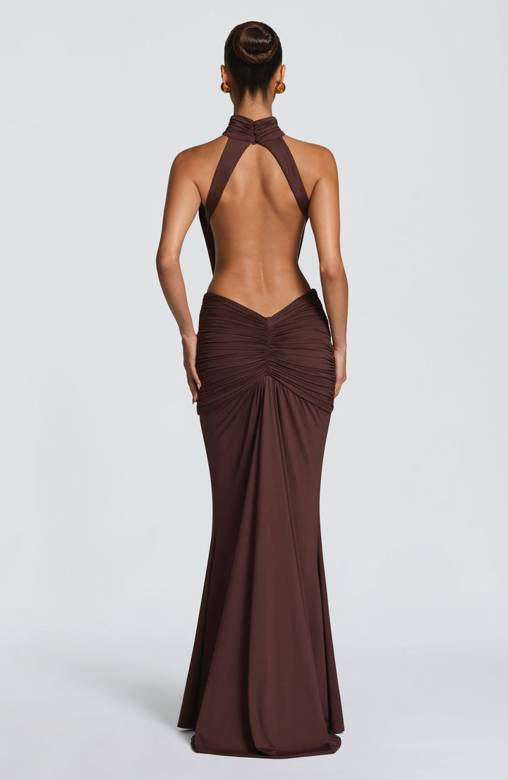 Isabella’s Mocha Muse Elegance Dress in Brown