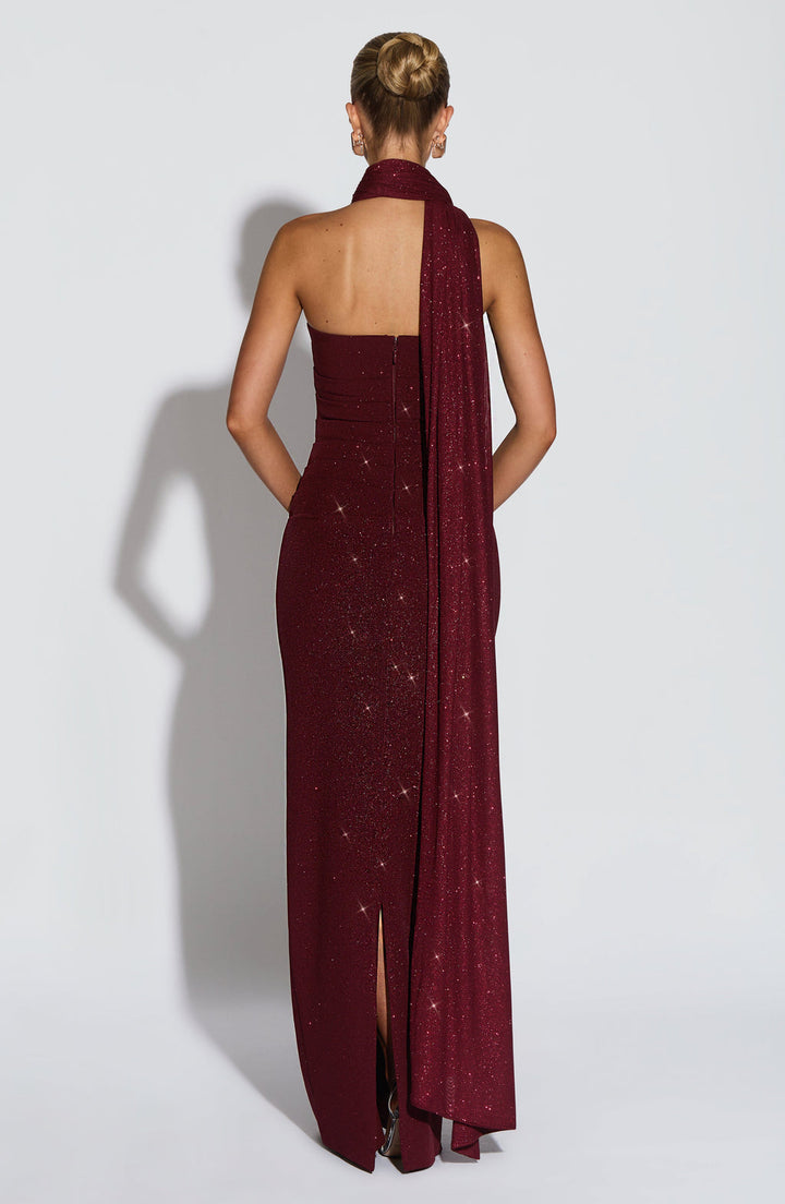 Pandora Maxi Dress in Wine