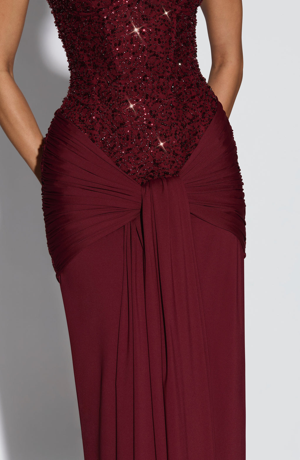 Velvet Flame Strapless Gown