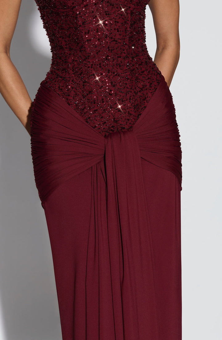 Velvet Flame Strapless Gown