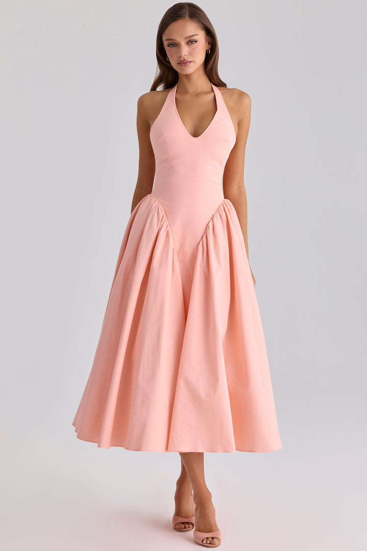Alina Halter Flare Midi Dress