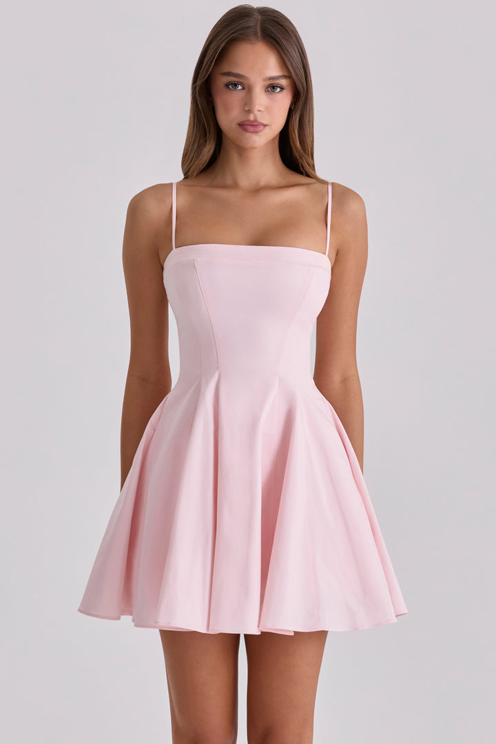 Belle Mini Dress in Baby Pink