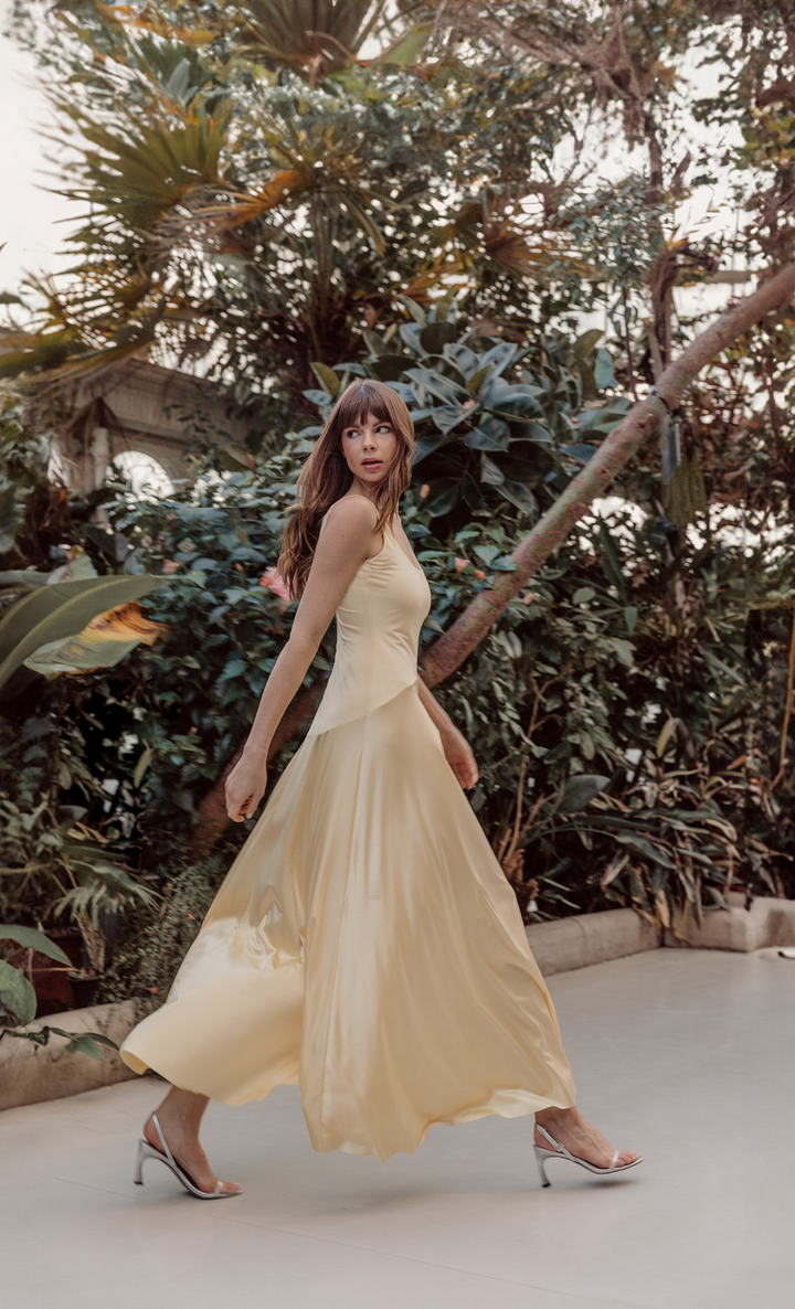 Amelia Satin Flared Dress