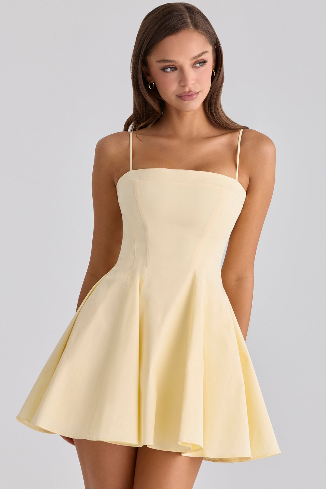 Belle Mini Dress in butter yellow