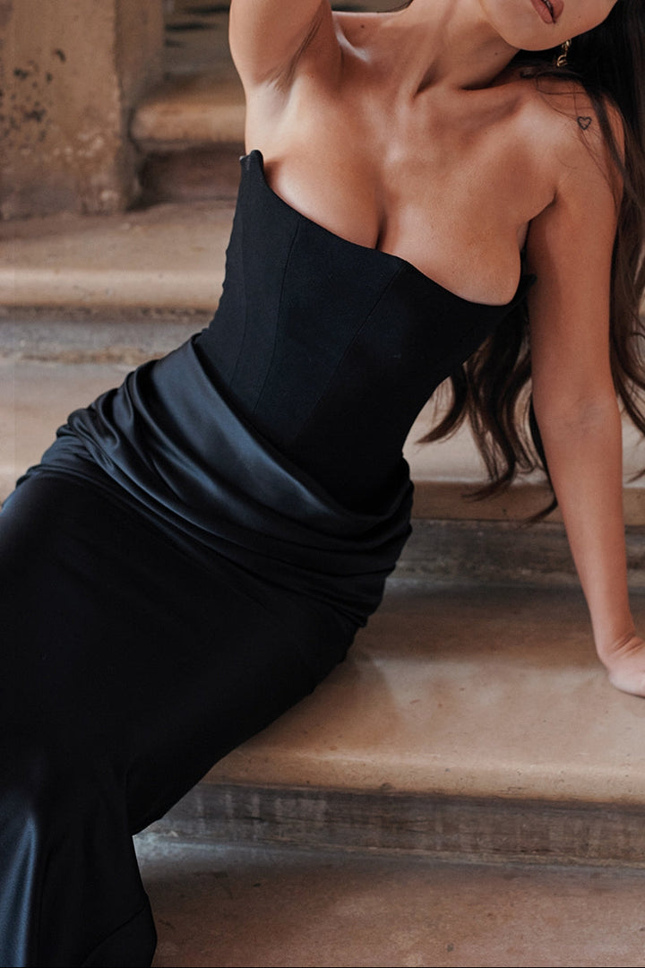 Midnight Siren Corset maxi Dress