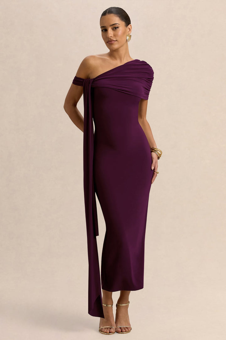 Maeve Drape Midi Dress Black