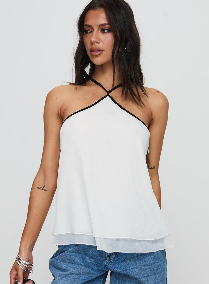 Isabetta Halter Top in White