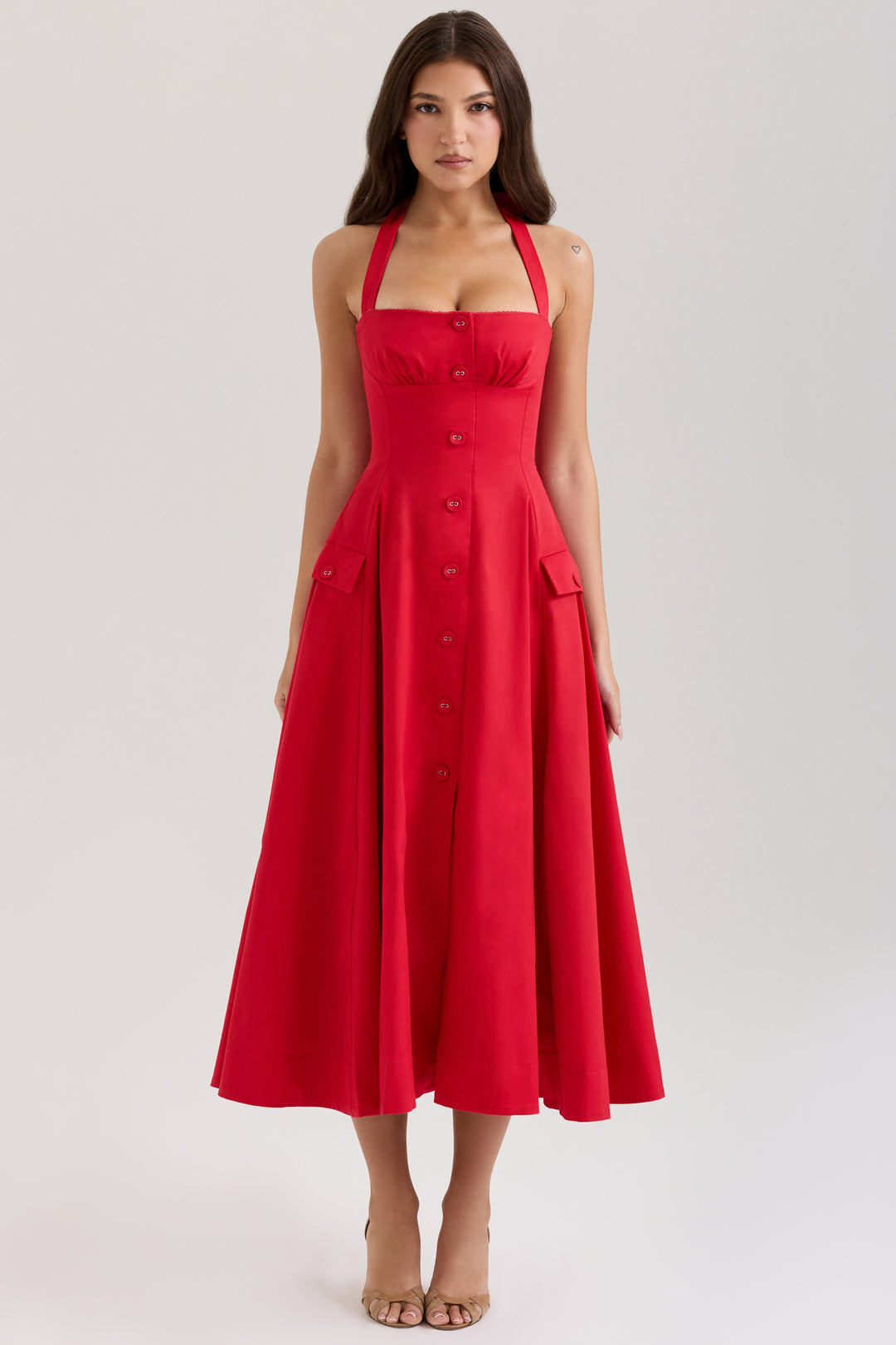 Scarlet Midi Dress In Red