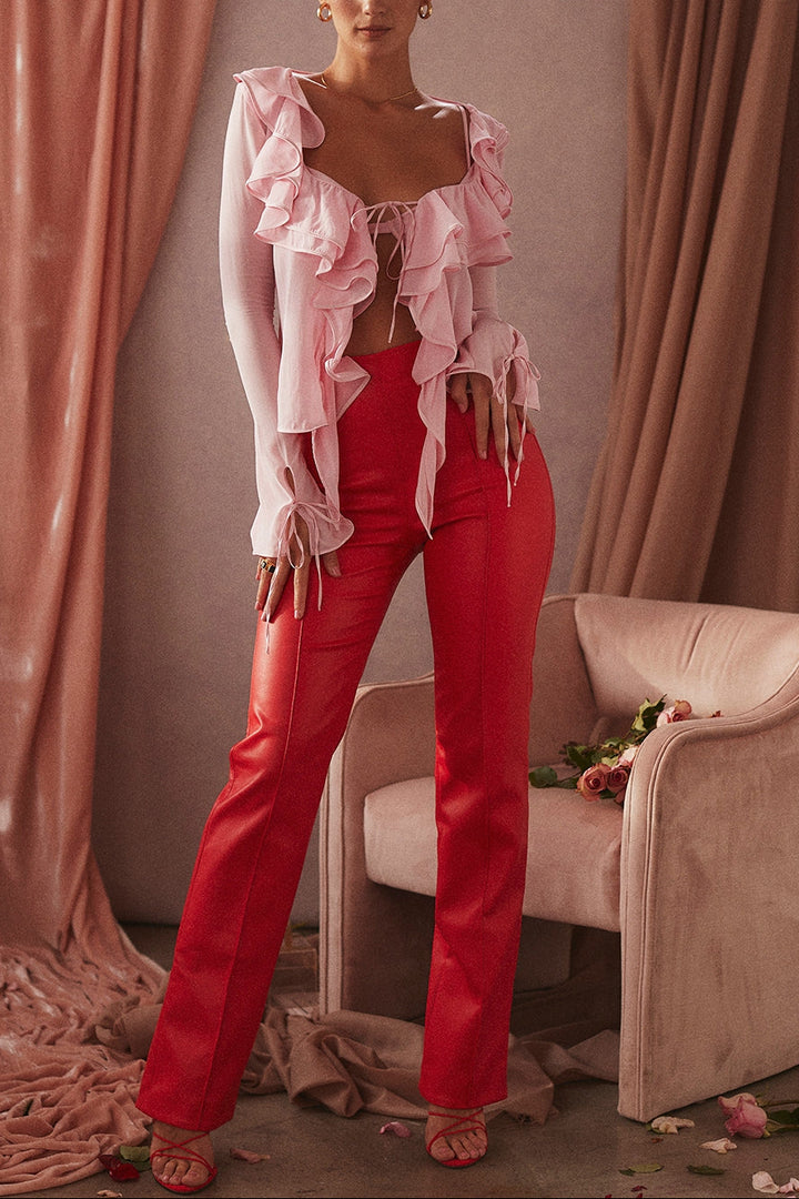Camila Pink Ruffle Top