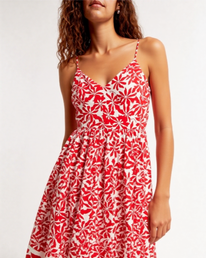 Isina Strappy dress MIDI DRESS WhiteFloralprint