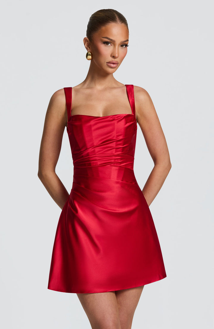 Roselle Satin Mini Dress