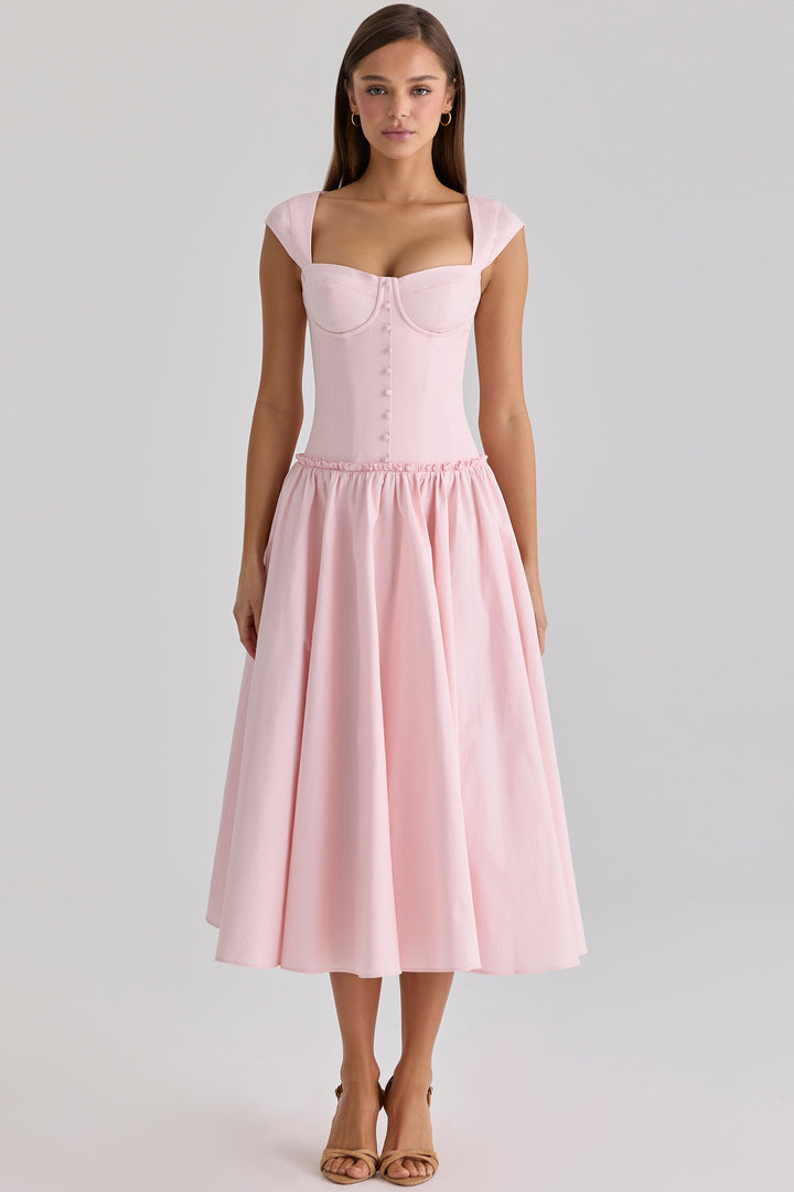 Velina Rose Midi Dress in pink