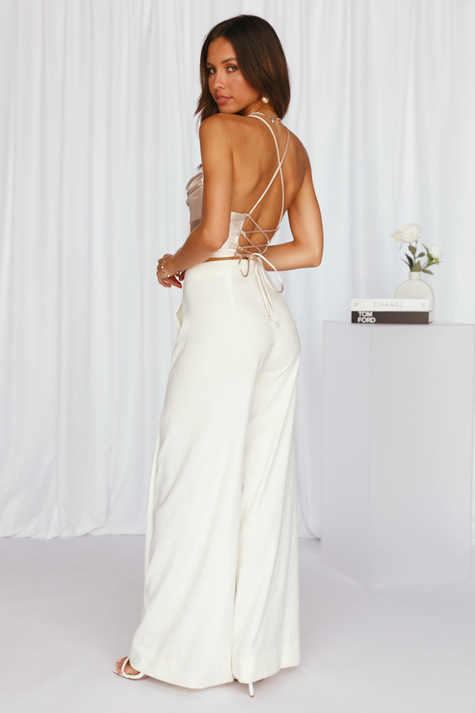 Celina Champagne Satin Corset Top