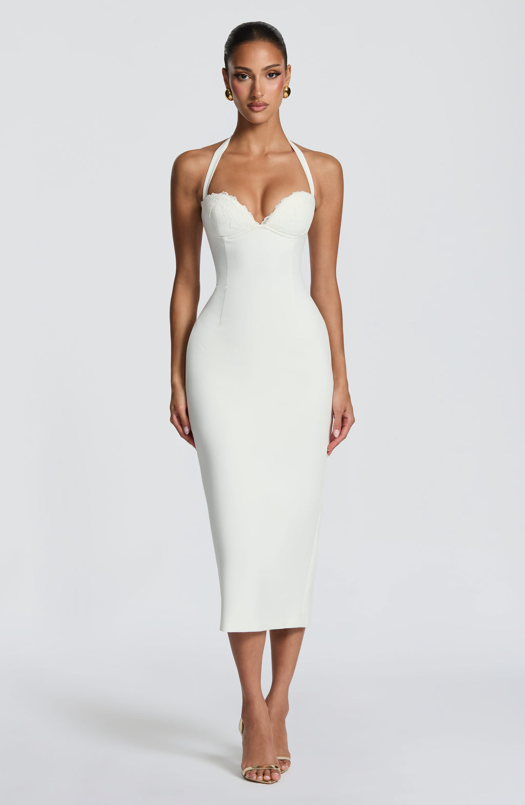 Enya Midi Dress in Brown