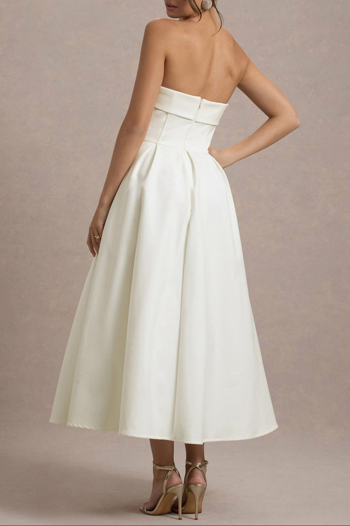 Eloise Midi Dress in Ivory