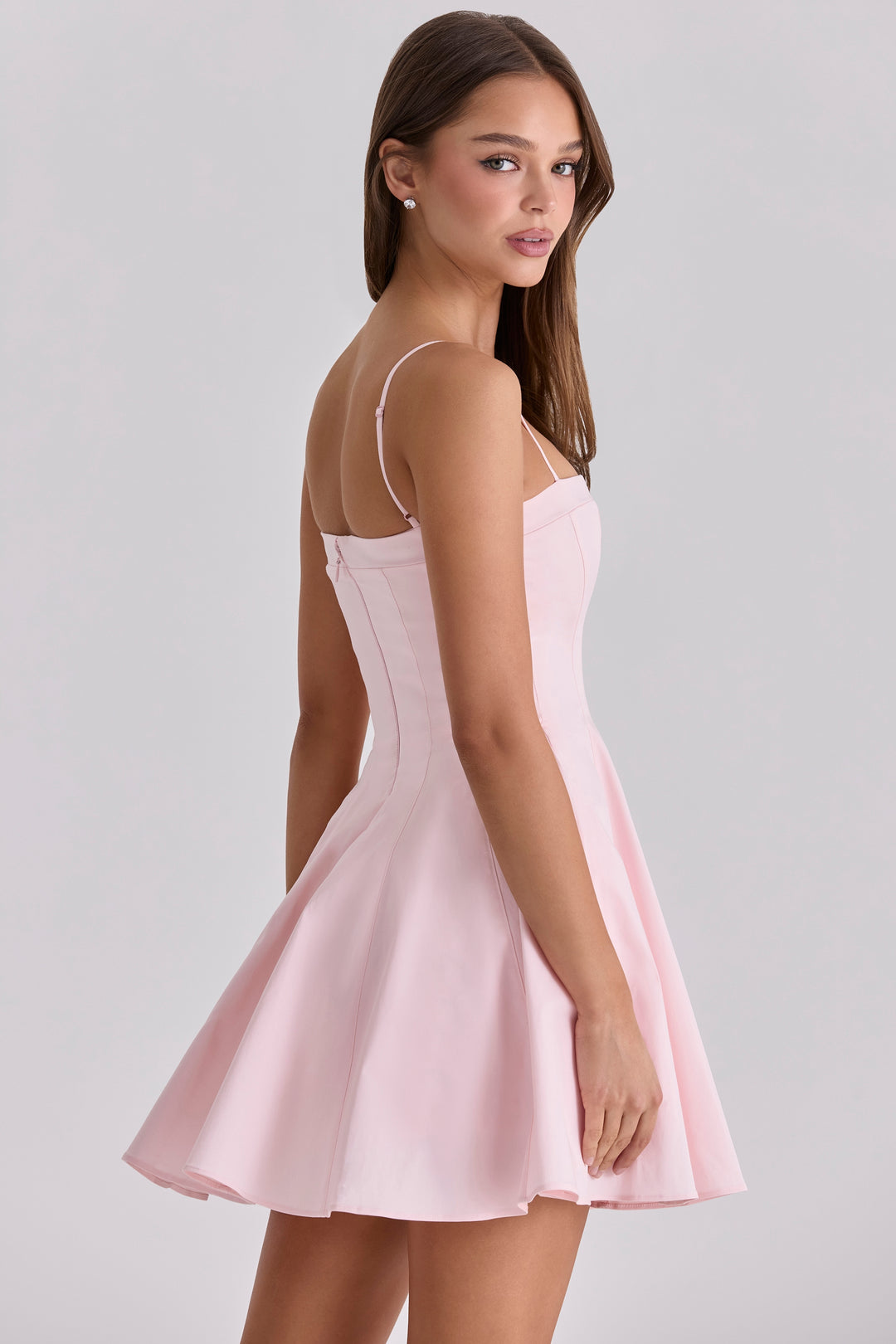 Belle Mini Dress in Baby Pink
