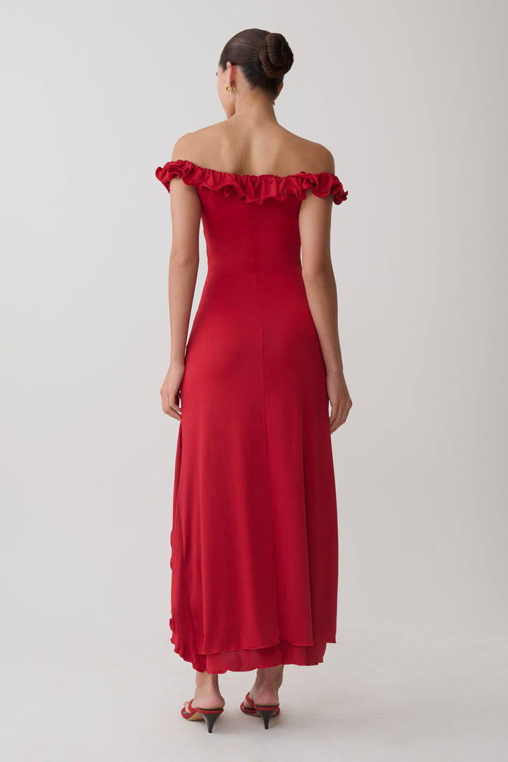 Rihanna Ruffle Midi Dress