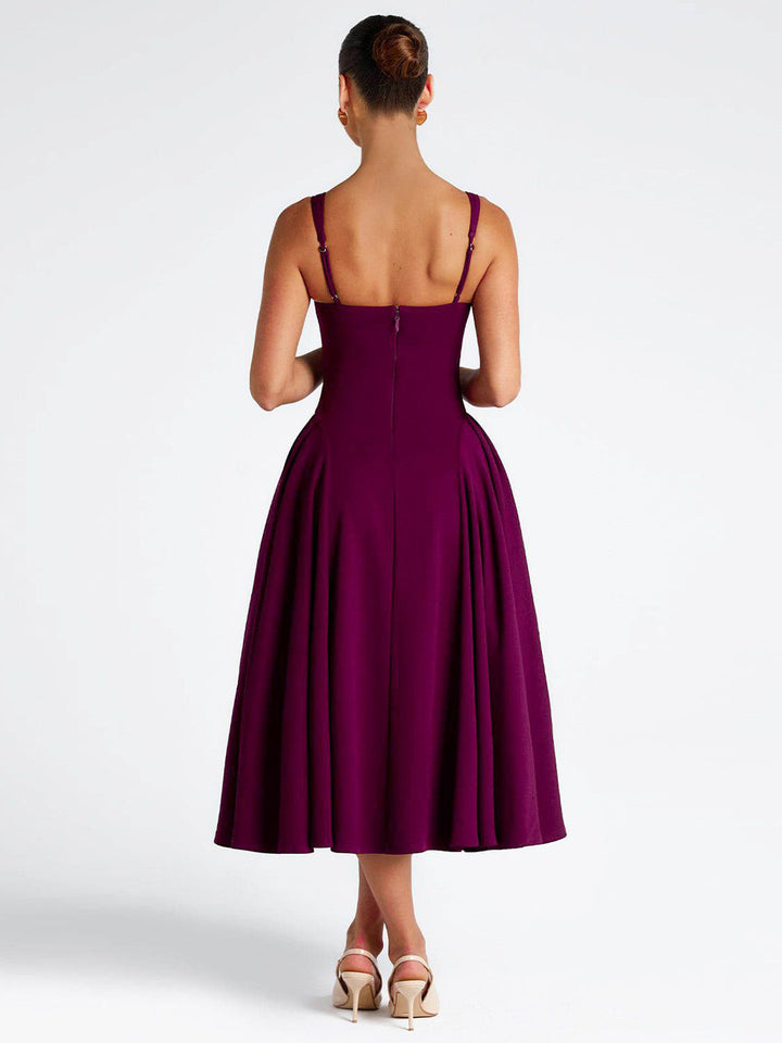Pavlina Midi Dress in Wine