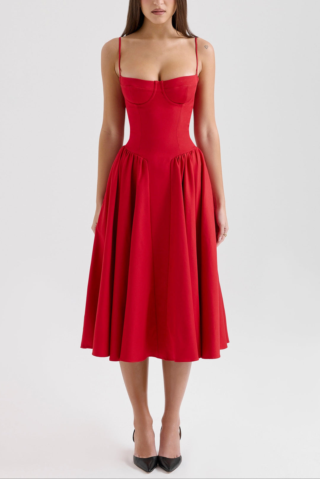 Hannah Midi Dress in Red
