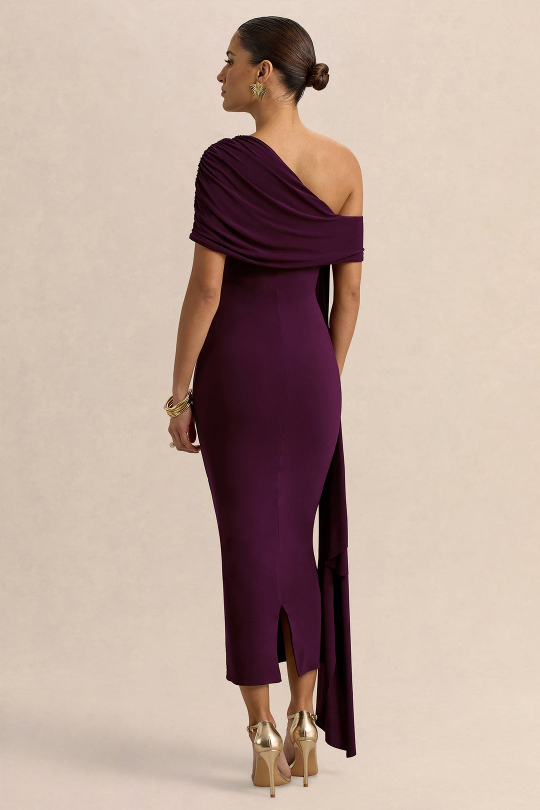 Maeve Drape Midi Dress Voilet