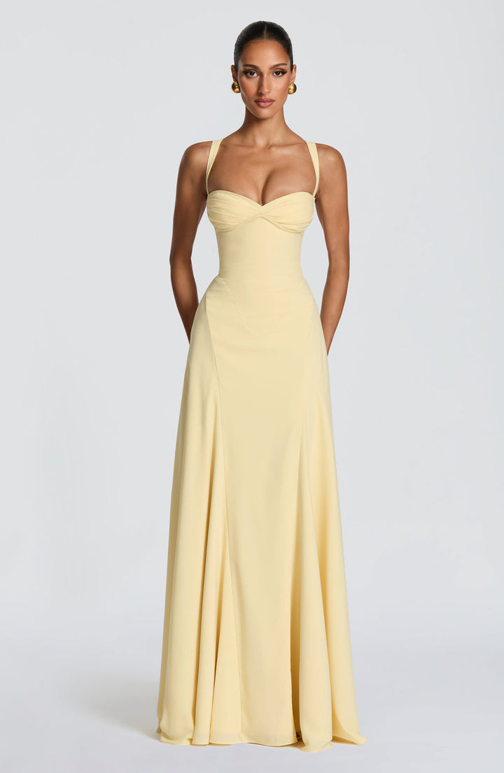 Anora Maxi Dress in Butter Yellow