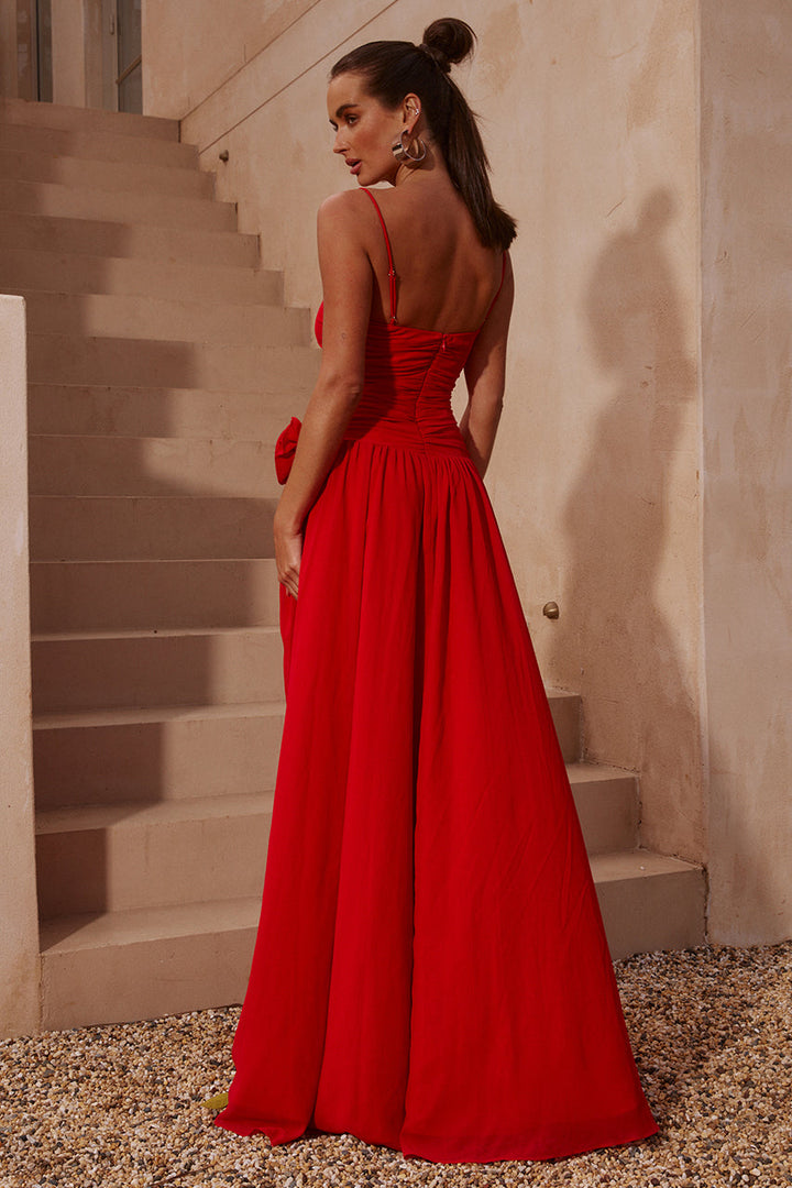 Hazel Red Maxi Slit