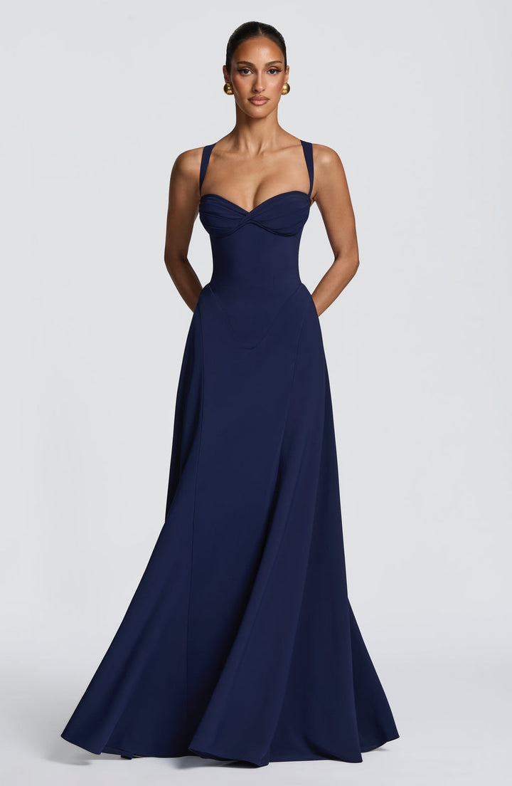 Anora Maxi Dress in Navyblue