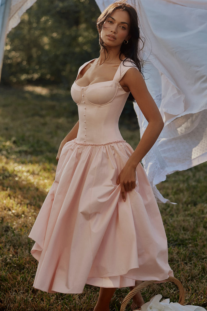 Velina Rose Midi Dress in pink