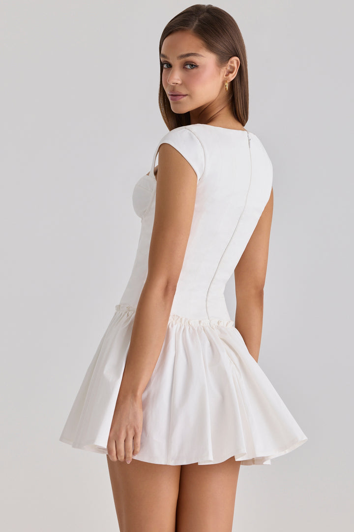Velina Rose Mini Dress in White