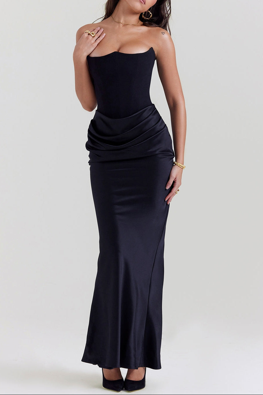 Midnight Siren Corset maxi Dress