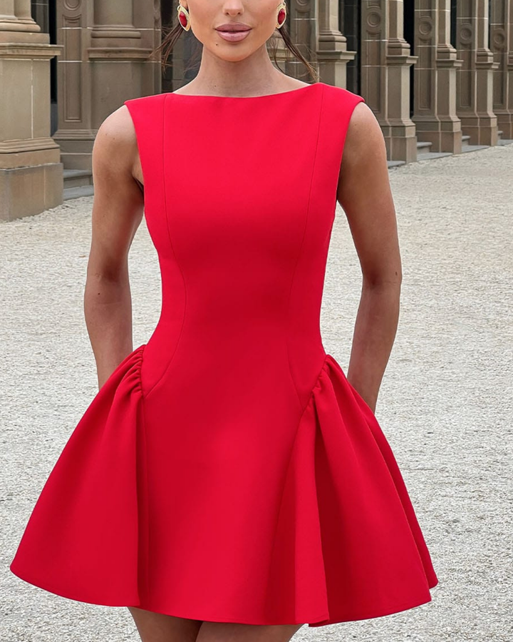 Iliana Mini Dress in Red