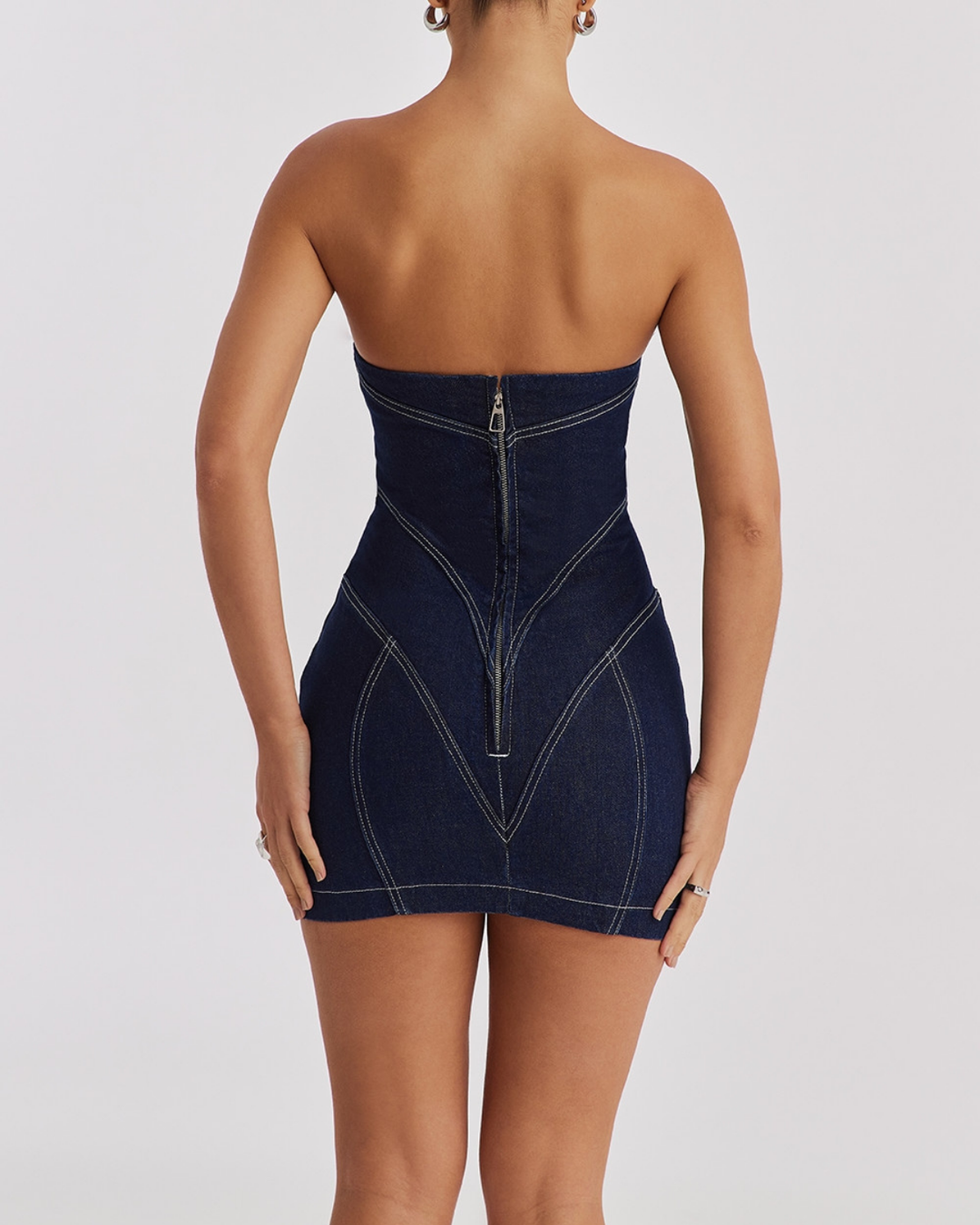 Valeriana Denim Strapless Mini Dress