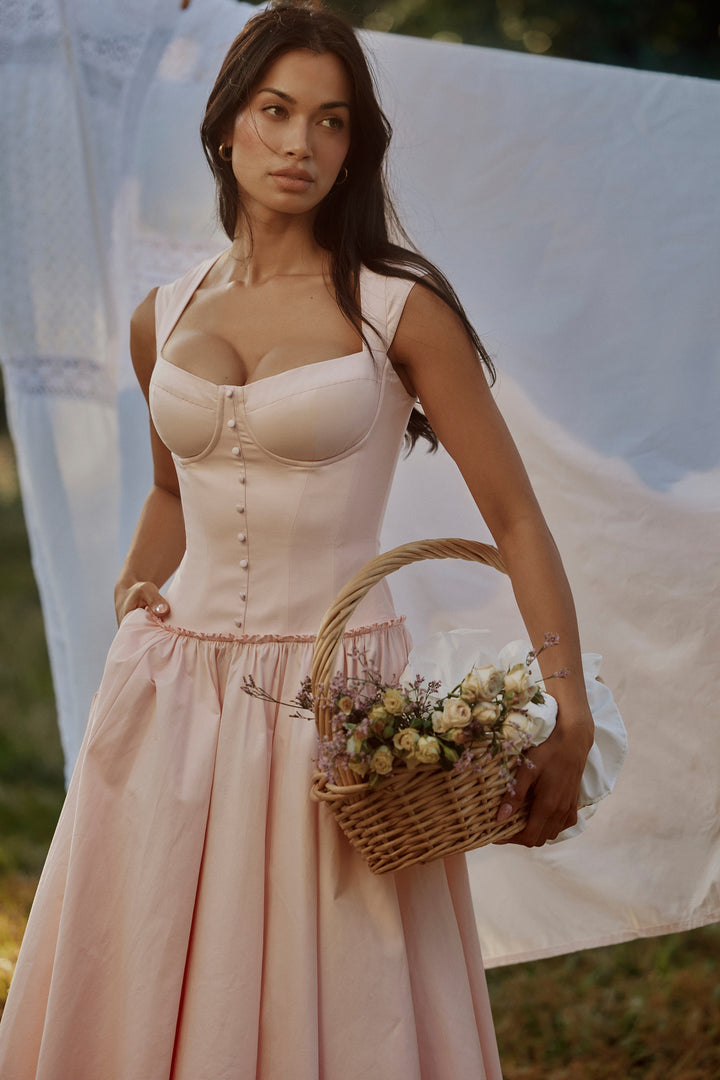 Velina Rose Midi Dress in pink